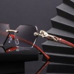 Trendy Polygonal Rimless Black Glasses