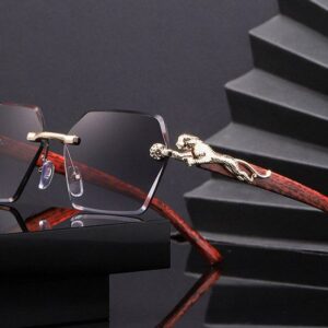 Trendy Polygonal Rimless Black Glasses