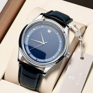 Sleek High Quality Leather Watch With Case