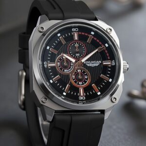 Stainless Steel Stoned Silver Wristwatch With Case