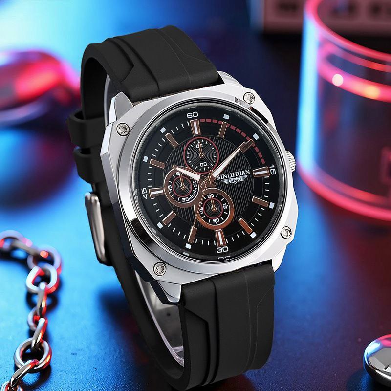 Stainless Steel Stoned Silver Wristwatch With Case(Wholesales) - Image 2