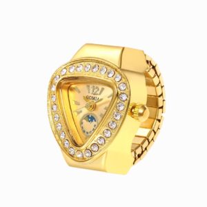 Gold Retro Mini Finger Watch