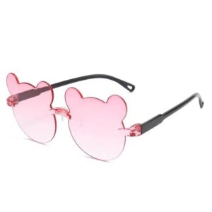 Cute Bear Baby Pink Kids Glasses(Wholesales)