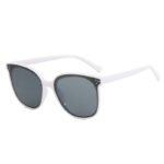 White Oval Lens Frame Sunglasses